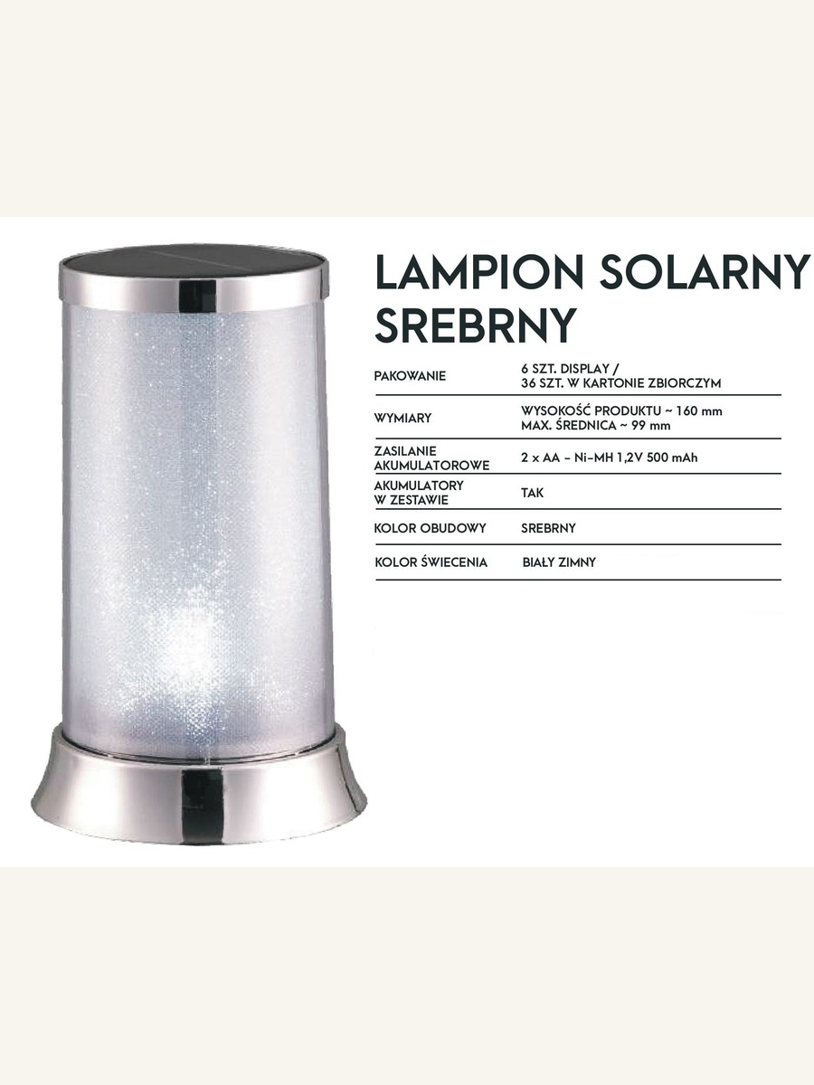 Solar SL2 Srebro biały